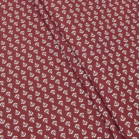 Декоративная ткань, анке якоря, вишня, хлопок 50%, 201г/м, 50x70 см