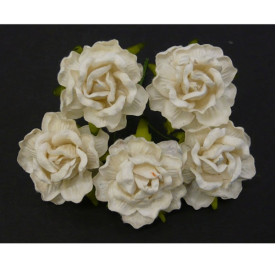 Декоративна дика трояндочка 40 мм кольору слонової кістки, 1 шт.