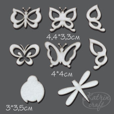 Чіпборд Метелики, розмір до 4 см, 8 ел. від Katrin Craft