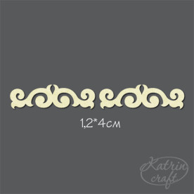 Чипборд Бордюр №3. 2 фрагмента 1,2x4см от Katrin Craft