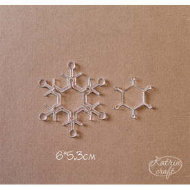 Акрилова Сніжинка 6ч5,3см від Katrin Craft