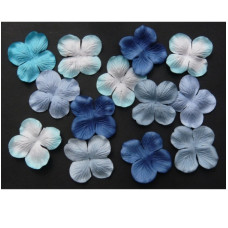 Набор 10 цветков гортензии 50 мм в голубых тонах