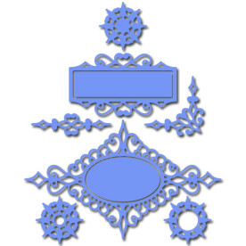 Ножі Tag Set, 1 шт, розміри 12.9х 7.8, 7.1х 4.1, 3.1х 3.1, 3.9х 3.9, 5.2х1.4 см від Crafty Ann