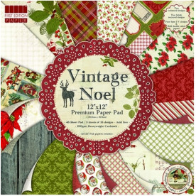 Набор бумаги Vintage Noel 30Х30 см, 16 листов от First Edition