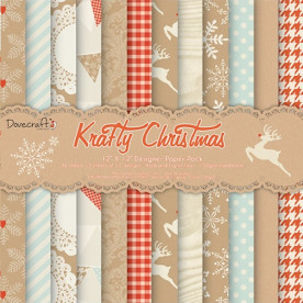 Набор бумаги KRAFTY CHRISTMAS  30x30 см, 12 листов от DOVECRAFT