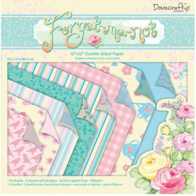 Набор бумаги FORGET ME NOT BACKING 30x30 см 8 листов от DOVECRAFT