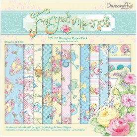 Набір паперу FORGET ME NOT 30x30 см, 12 аркушів від DOVECRAFT