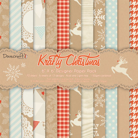 Набір паперу Krafty Christmas 15x15 см, 12 аркушів від Dovecraft