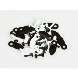 Набір тримачів для фото з брадс Scrapberry's Біло-чорні, 24 шт