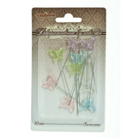 Булавочки з метеликами в пастельних тонах, 10 шт від Scrapberry's.