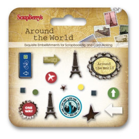 Набор декоративных брадсов Scrapberry's Вокруг света, 17 шт