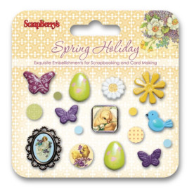 Набор декоративных брадсов Scrapberry's Весенний праздник 16 шт