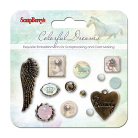 Набір декоративних брадс Scrapberry's Кольорові сни, 13 шт