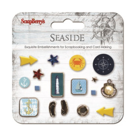Набір декоративних брадс Scrapberry's Там, де море, 16 шт