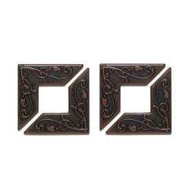 Набір мереживних металевих куточків Openwork corners, 4 шт бронзовий