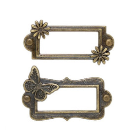 Набір рамочок Метелик і ромашки, ScrapBerrys, античне золото 2 шт