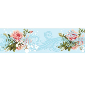 Декоративний паперовий скотч Scrapberry's "Небесно-квіткові візерунки, ширина 15 мм, довжина 8