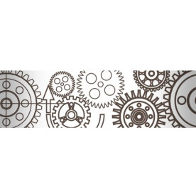 Декоративный прозрачный скотч Scrapberry's Шестеренки, ширина 15 мм, длина 10 м