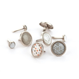 Набор брадсов для скрапбукига Basics White - Glazed Brads 24 шт. от BasicGrey