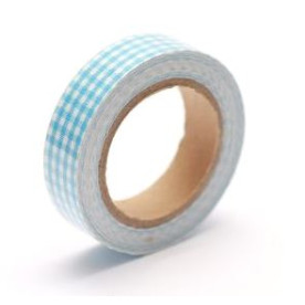 Тканевый скотч Синяя клетка №8 15мм x4м