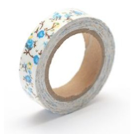 Тканевый скотч с цветочным принтом №22 15мм x4м 