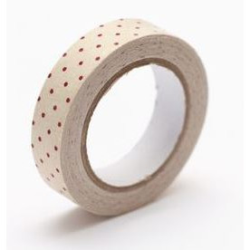 Тканевый скотч Шебби-светло бежевый в горошек №59 15мм x4м 