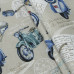 Декоративная ткань веспа, мотоциклы, хлопок 70%, 157г/м, 50x70 см