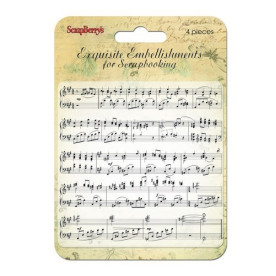 Акриловий фоновий штамп Scrapberry's Музична рядок, 1 шт, 10х10 см