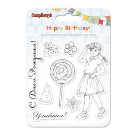 Набір акрилових штампів Scrapberry's Посміхайся, 8 шт, 10.5х10.5 см