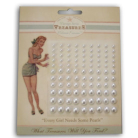 Набір половинок перлин White Pearl Embellishments, Melissa Frances