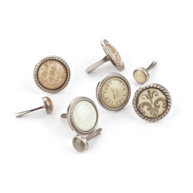 Набір брадс для скрапбукінгу Basics Manila - Glazed Brads 24 шт. від BasicGrey