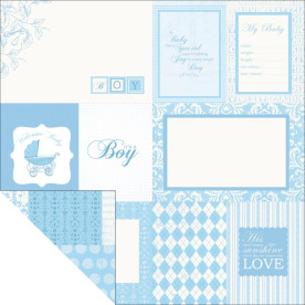 Двусторонняя бумага Baby Shower 30х30 см от Kaisercraft