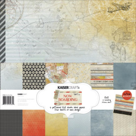 Набор бумаги Now Boarding 30х30 см 12 листов от Kaisercraft