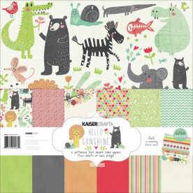 Набор бумаги Hello Sunshine 30х30 см 12 л + наклейки, Kaisercraft