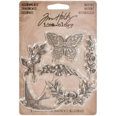 Набір металевих прикрас Metal Adornment: Nature 6 шт. від Tim Holtz