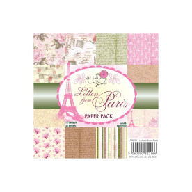 Набір паперу Letters From Paris 15х15 см 12 аркушів від Wild Rose Studio