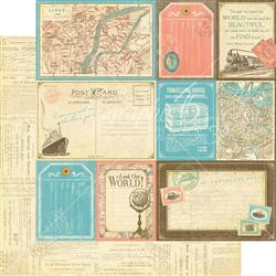 Двосторонній скраппапір Globetrotter 30х30 см від Graphic 45