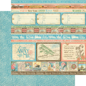 Двусторонняя скрапбумага Look Out World 30х30 см от Graphic 45