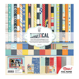 Набір паперу Nautical 15 л. + 3 л. наклейок від Fancy Pants
