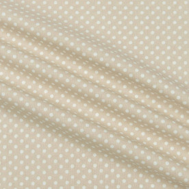 Бязь набивна, Горохи, бежева, щільність 120, 50x55, бавовна 100%
