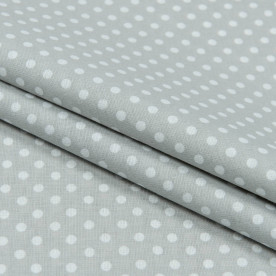 Бязь набивна, Горохи, сіра, щільність 120, 50x55, бавовна 100%
