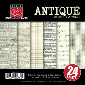 Набор бумаги Antique Aged 15х15 см 12 листов от Bazzil Basics