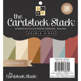 Набір скраппаперу Neutral 12 аркушів 15х15 см від DCWV
