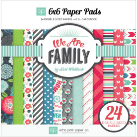 Набор бумаги We are Family 15х15 см, 12 листов от Echo Park