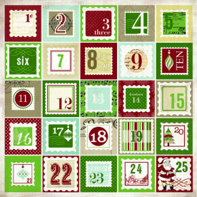 Двусторонняя бумага Christmas Countdown 30х30 см от Carta Bella