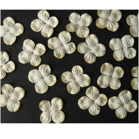 Набор 10 гортензий кремового цвета, 25 мм