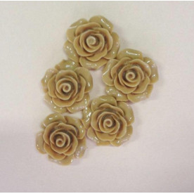 Кабошон Троянда, колір кава з молоком, діаметр 20 мм, товщина 9 мм