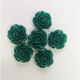 Кабошон Троянда, темно-зелений, діаметр 20 мм, товщина 9 мм