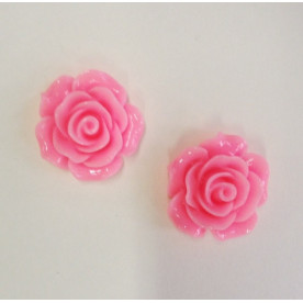 Кабошон Троянда, яскраво-рожевий, діаметр 20 мм, товщина 9 мм
