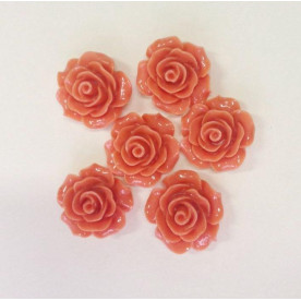 Кабошон Роза, персиковый, диаметр 20 мм, толщина 9 мм